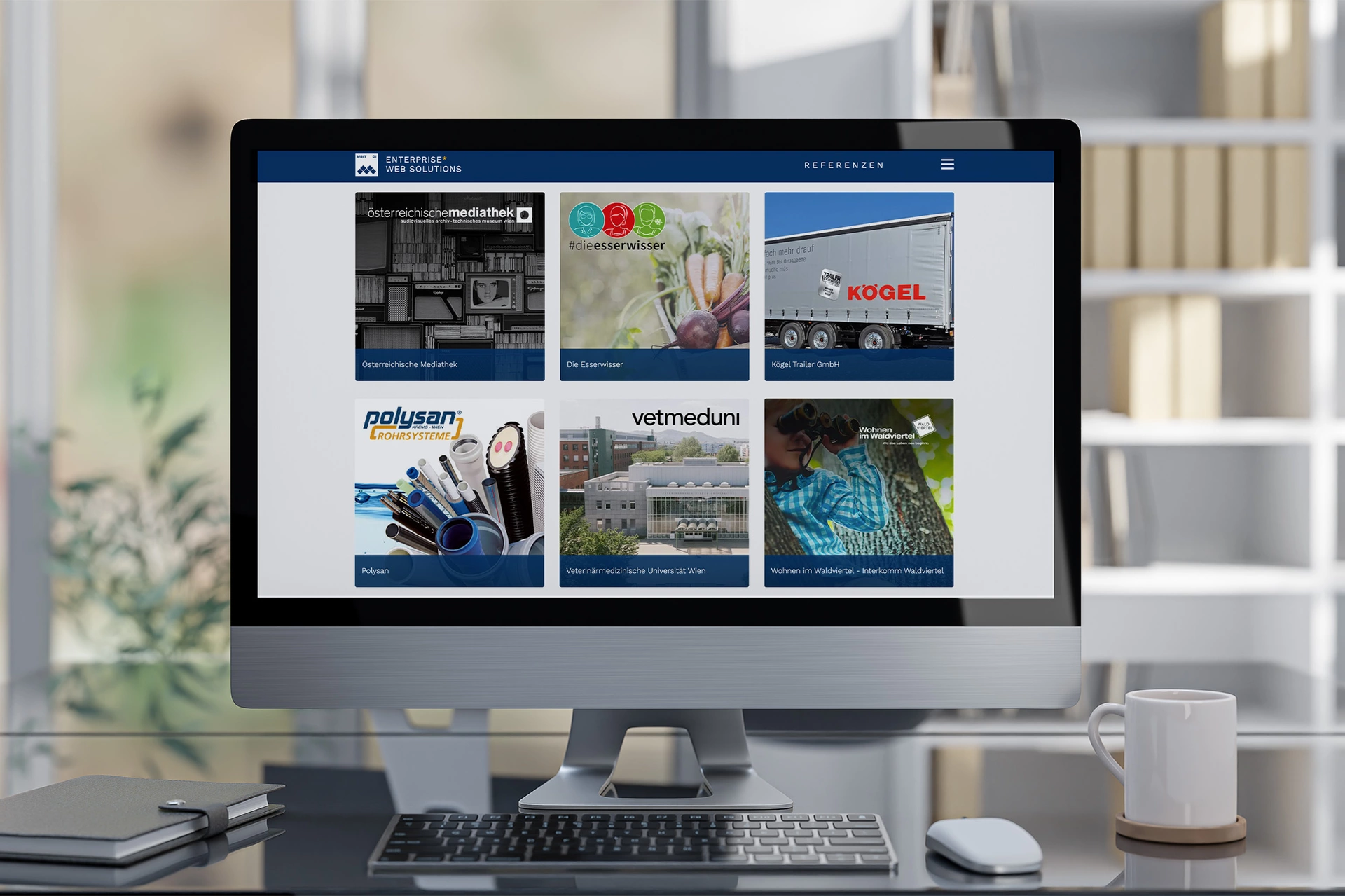 Bildschirm mit mehreren Projekten